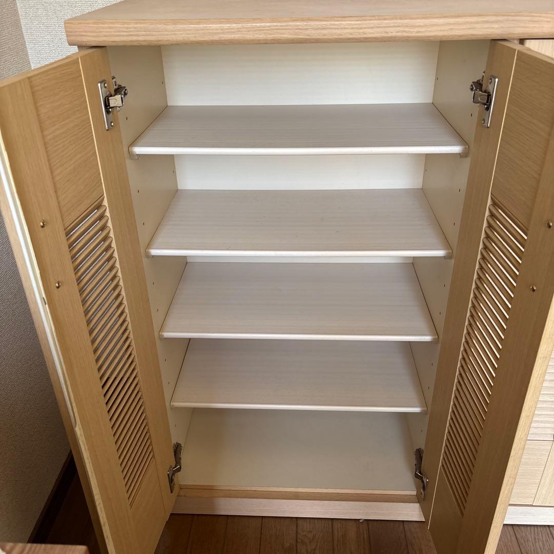 木製シューズボックス　シューズラック靴箱靴棚下駄