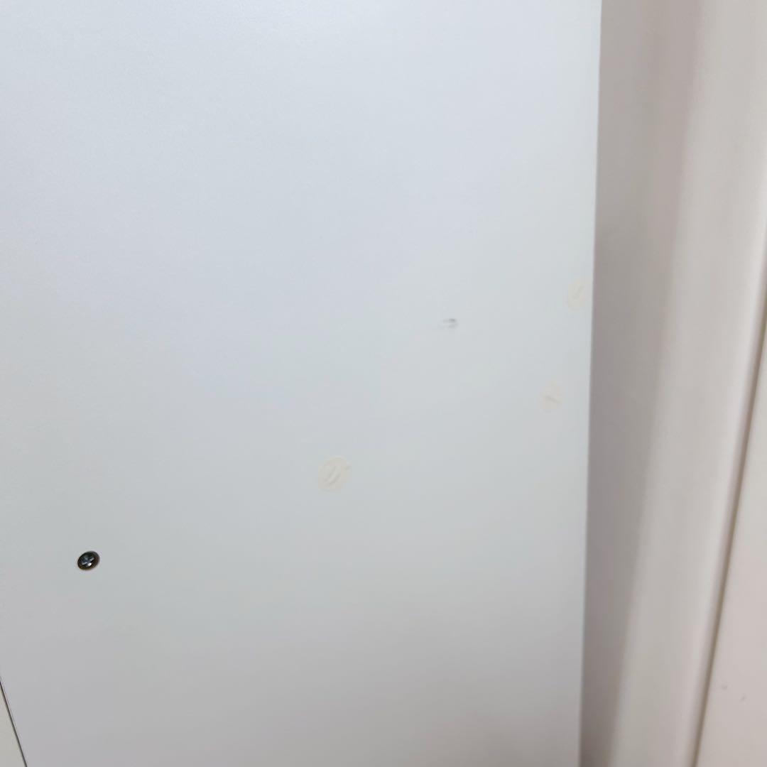 北欧コンパクトキッチンカウンター　木目調　スライド　ホワイトキャスターコンセント