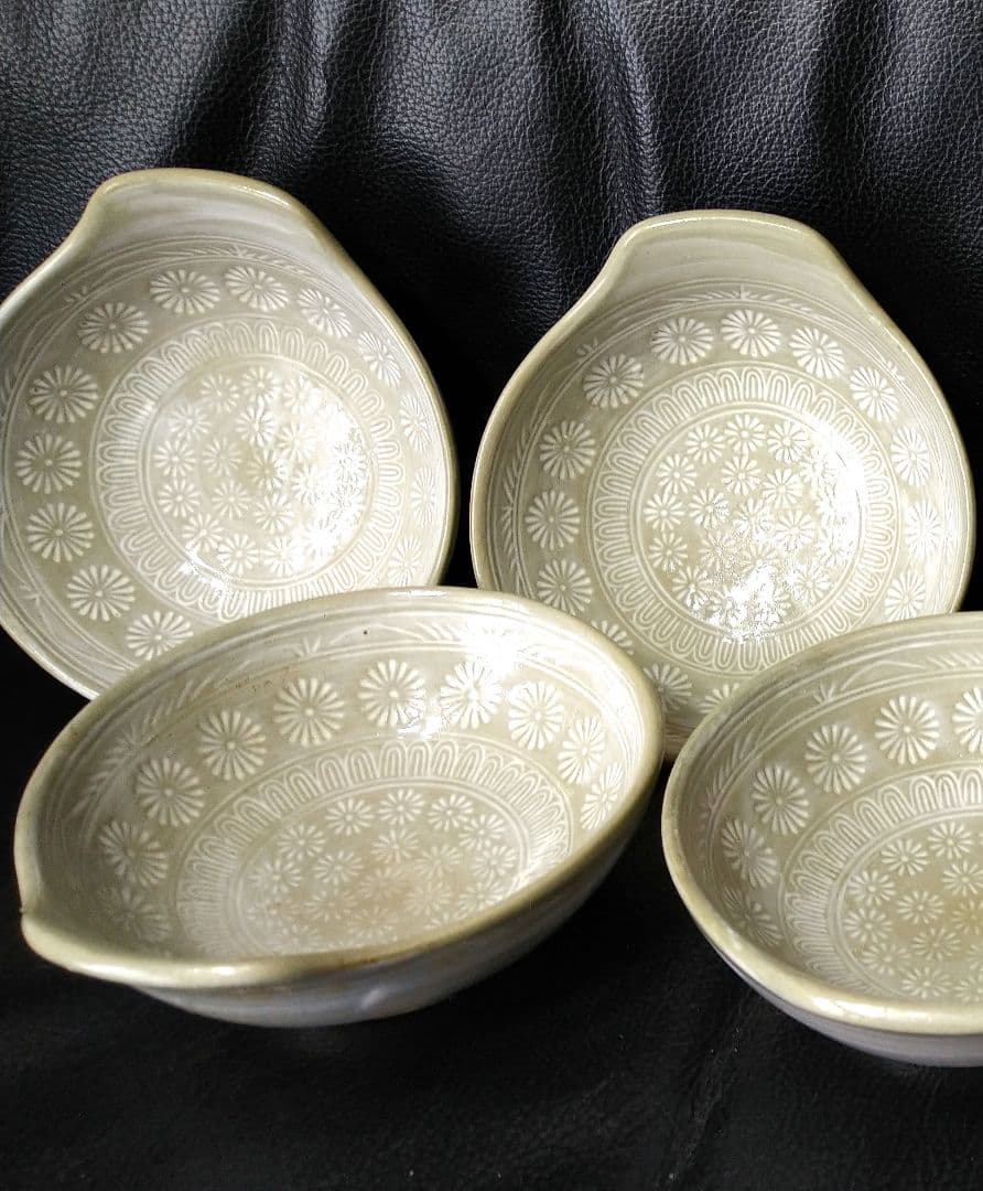 ♥萬古焼・ とんすい♦名窯元【 銀峯花三島 】●新品5皿■8皿まで購入可能