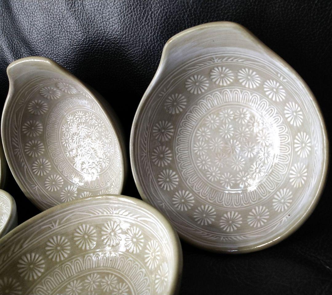 ♥萬古焼・ とんすい♦名窯元【 銀峯花三島 】●新品5皿■8皿まで購入可能