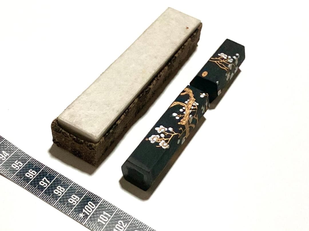中国古墨『梅花』『紫玉光』 中国書画墨 上海墨厰出品 油煙104 六角形 書道
