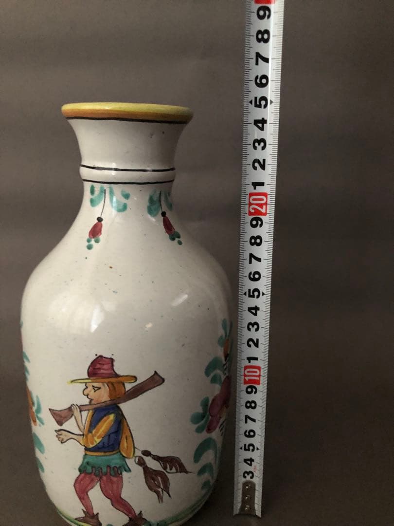 イタリア陶器　デルータ焼　花瓶　Deruta