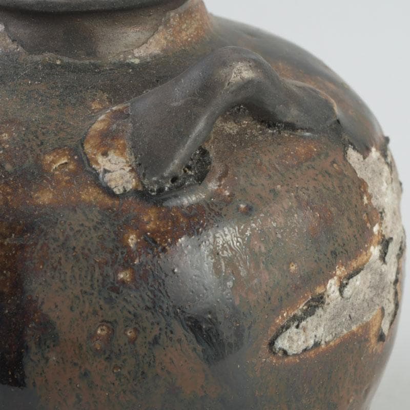 タイ古陶磁　スンコロク　宋胡録　褐色釉　双耳水滴　N　A19