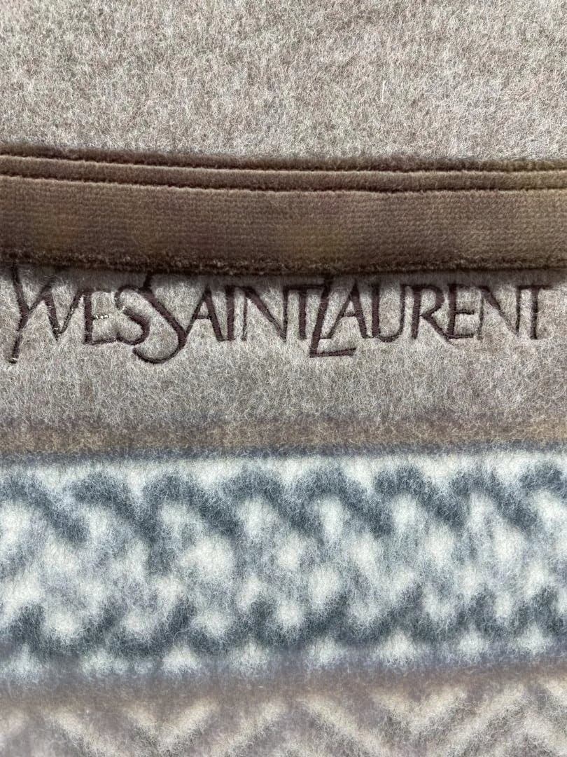 A◆Yves Saint Laurent　イヴサンローラン　カシミヤ入ウール毛布