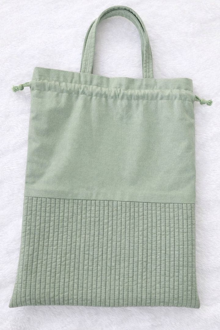 入園.入学　ヌビ くすみグリーンレッスンバック シューズバック お着替え袋3点