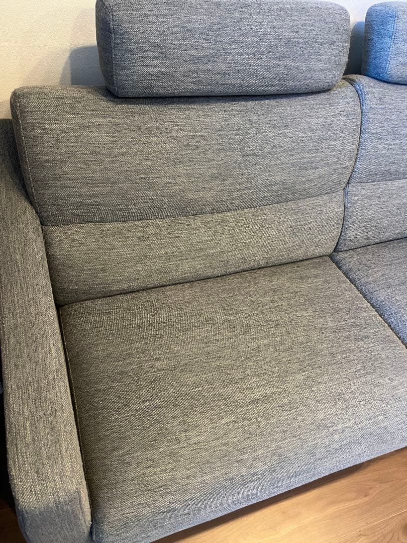 【送料込み】ニトリ 3人掛けソファ オットマン ヘッドレスト×2 クッション付き