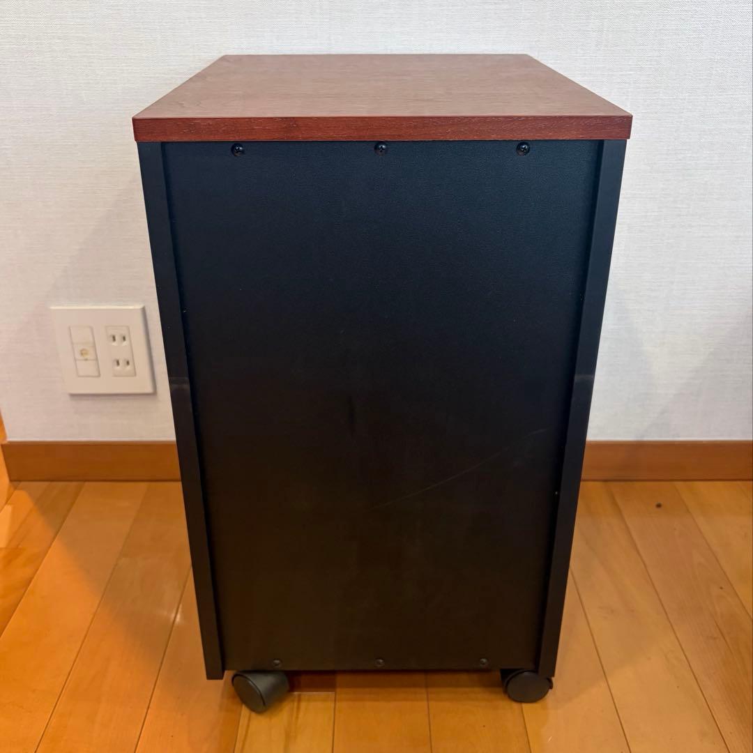 ニトリ　ダークブラウン コーナーデスク ミニ引出しセット　コンセント付き