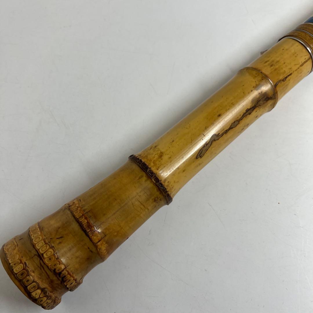 鳳舟在銘　銀三線尺八　長さ約58㎝　東Y7-1218①