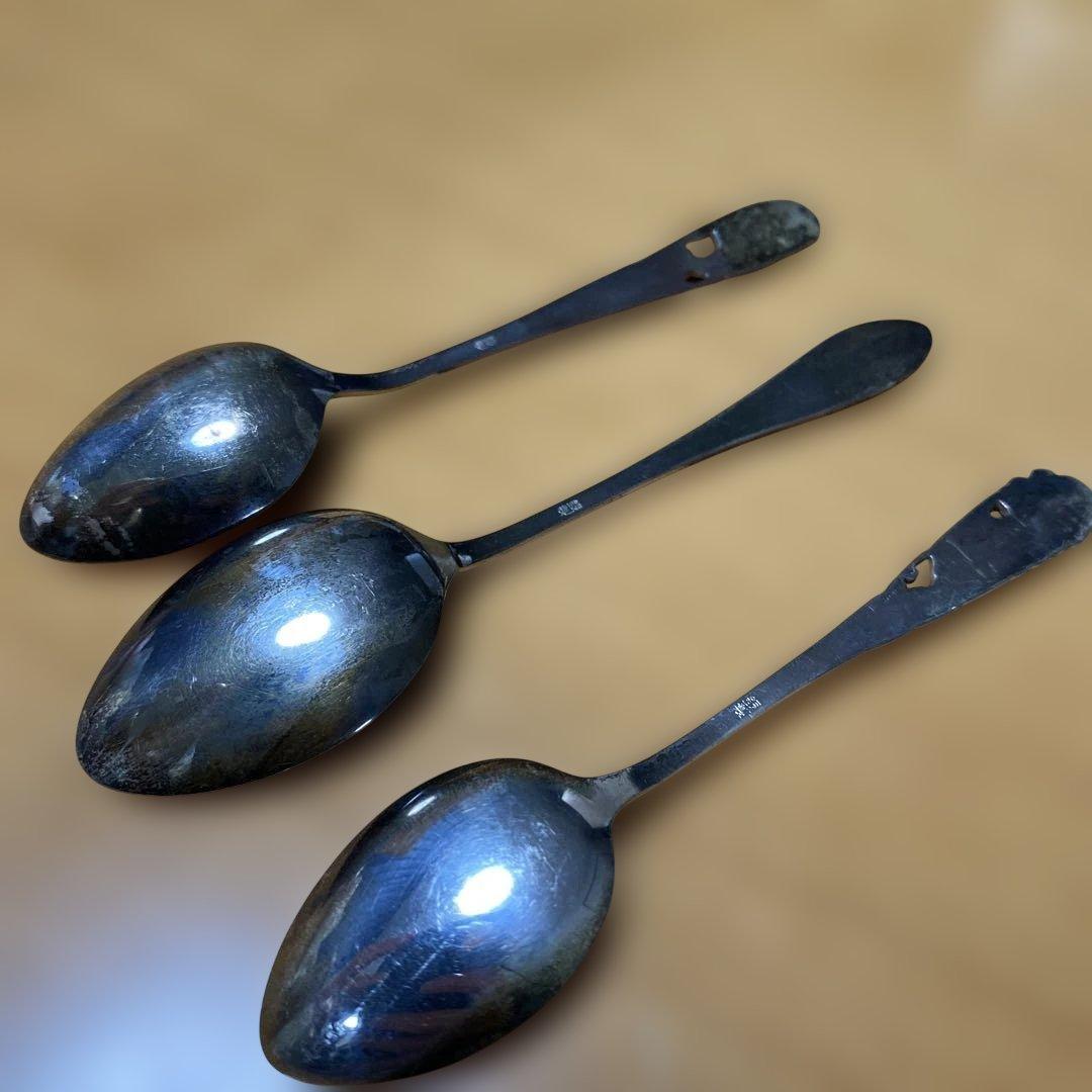 銀製 銀細工 浮彫 スプーンフォーク6本セット 昭和 ヴィンテージ 希少 日本製