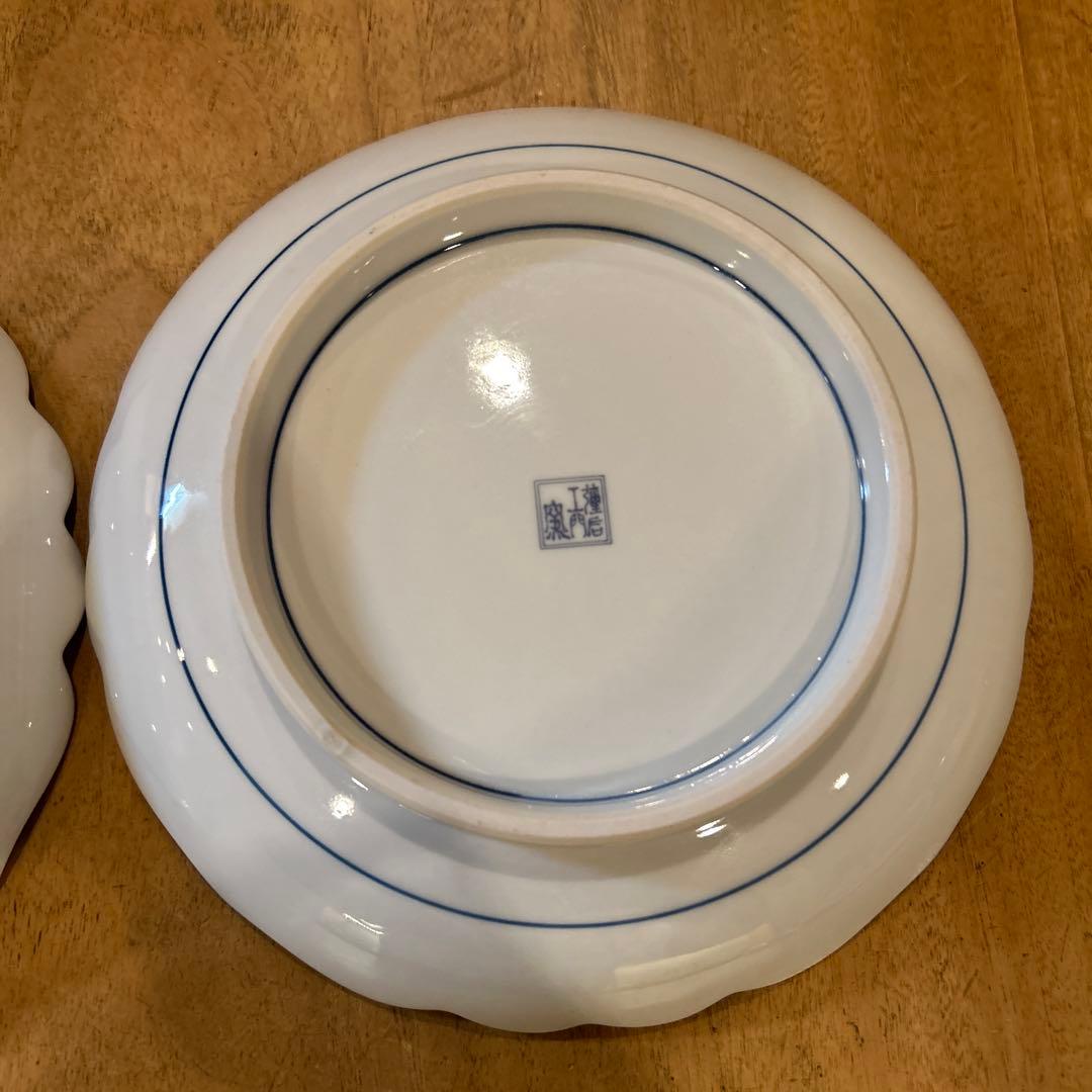 有田焼　謹后工門窯　金彩菊　古伊万里絵付　中皿　二枚