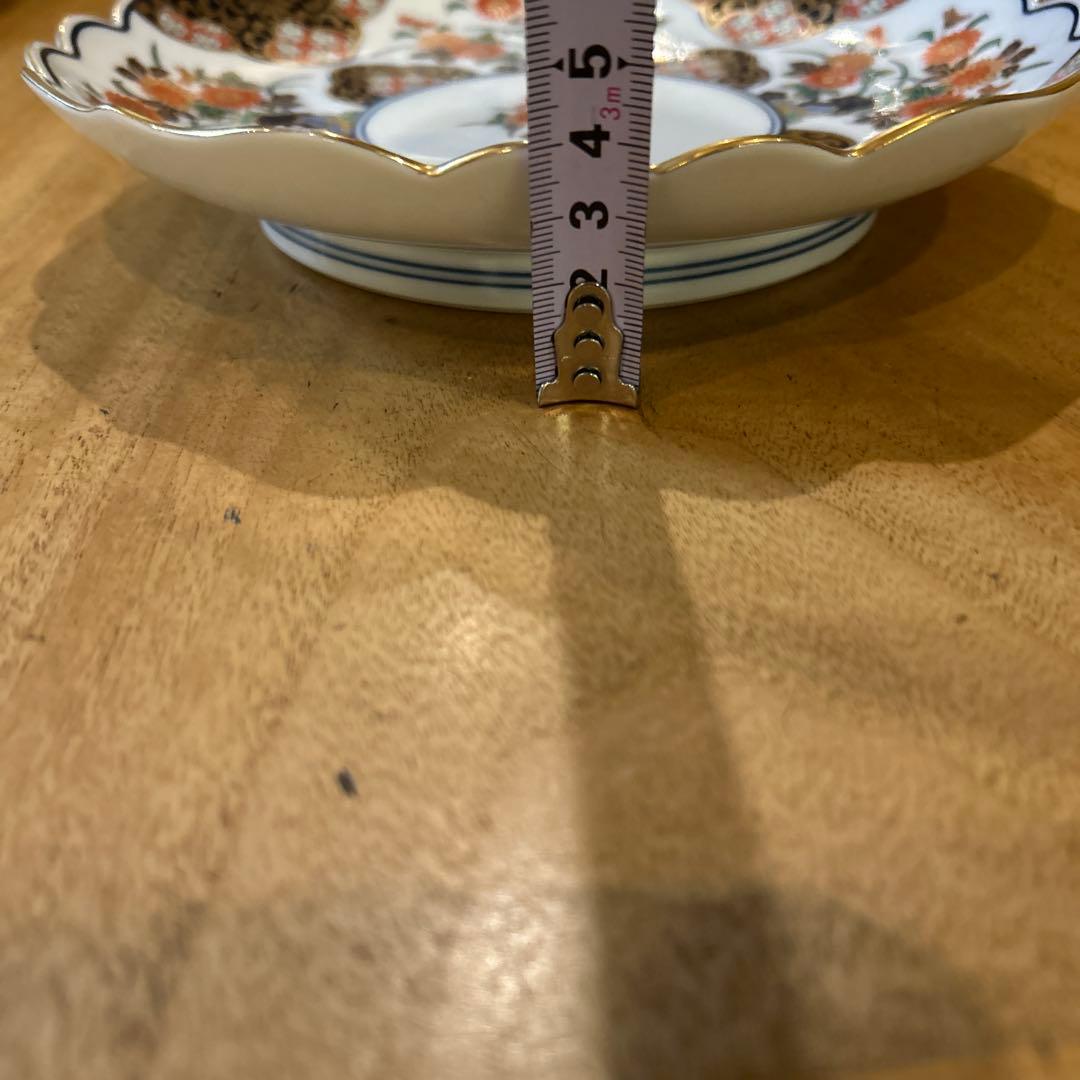有田焼　謹后工門窯　金彩菊　古伊万里絵付　中皿　二枚