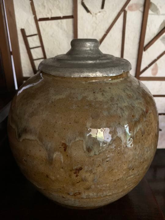 薬壺　高取焼