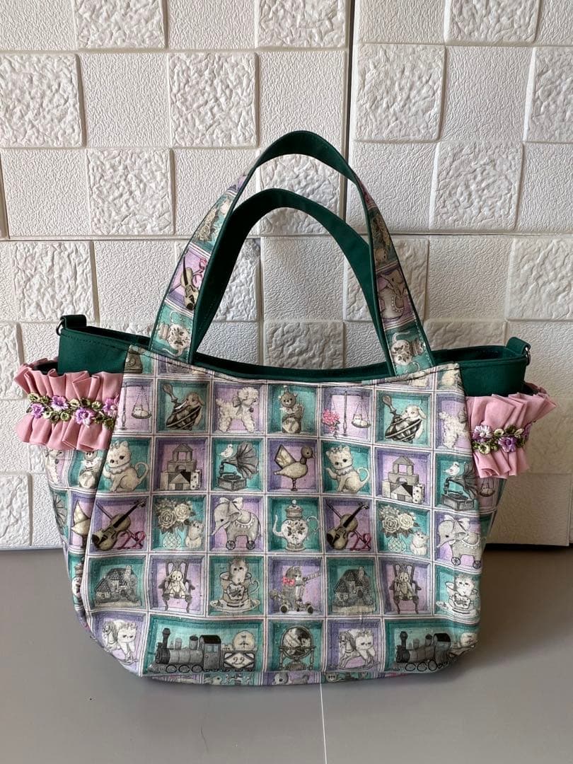 【yukiemon ユキエモン】新柄　トイナイトS チューリップ　緑&ラベンダー