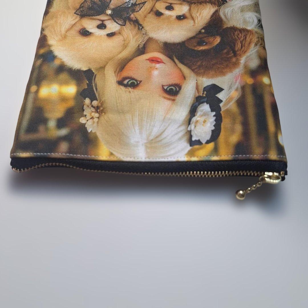 美しい女性パネル生地　ハンドメイド　ポーチ