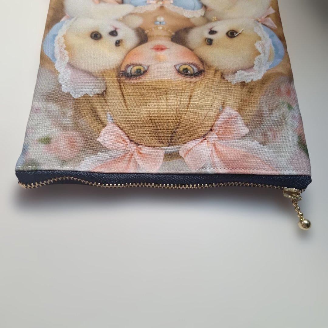 美しい女性パネル生地　ハンドメイド　ポーチ