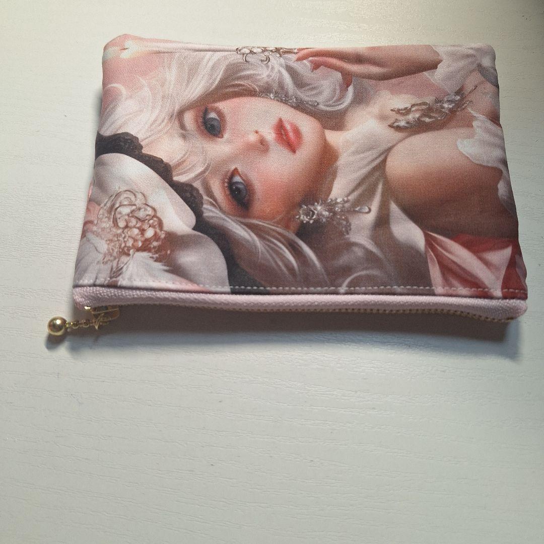 美しい女性パネル生地　ハンドメイド　ポーチ