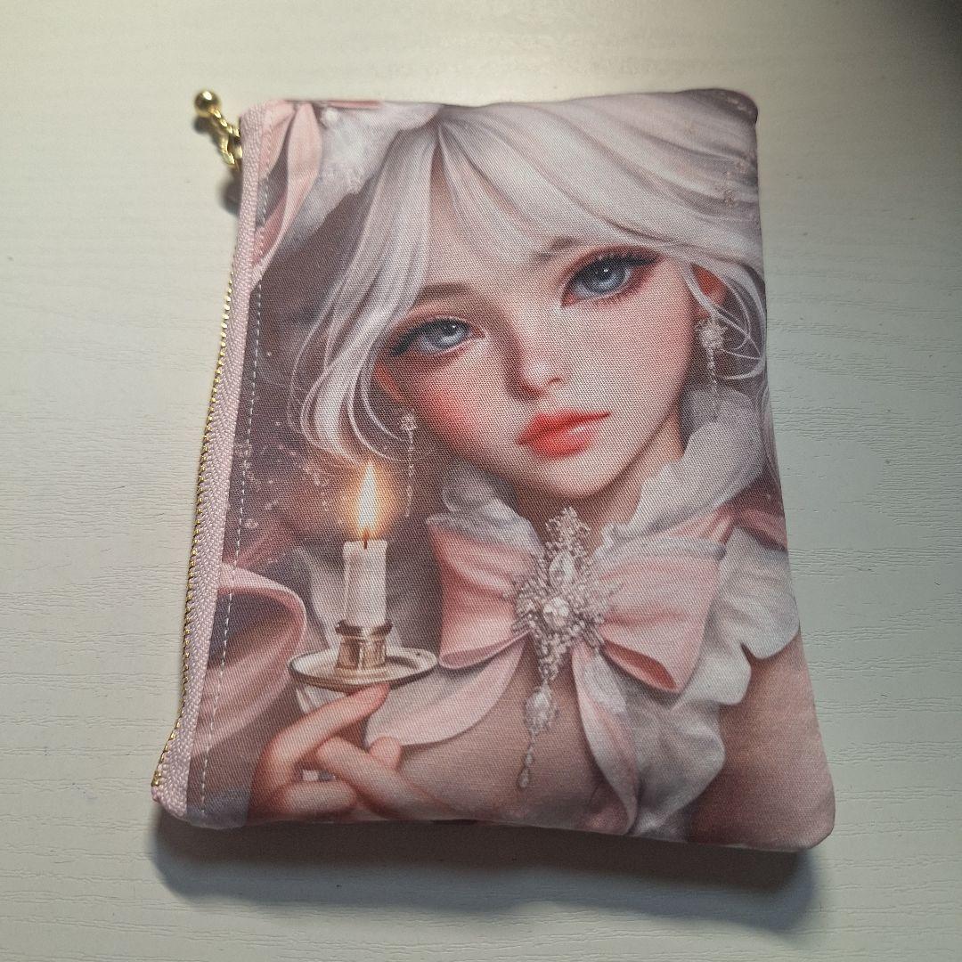 美しい女性パネル生地　ハンドメイド　ポーチ