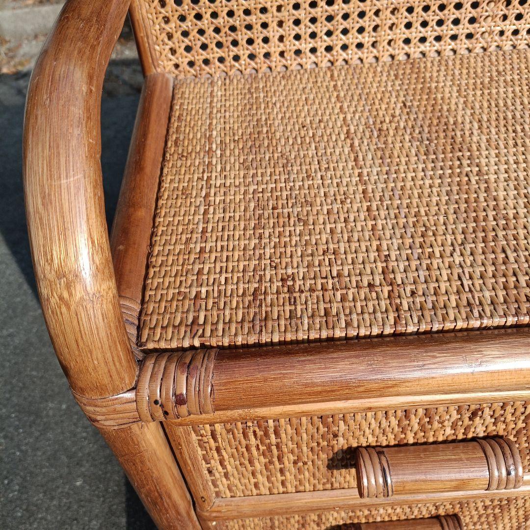 【希少】籐 ラタン チェスト 4段 引き出し10個 アジアン家具 収納タンス