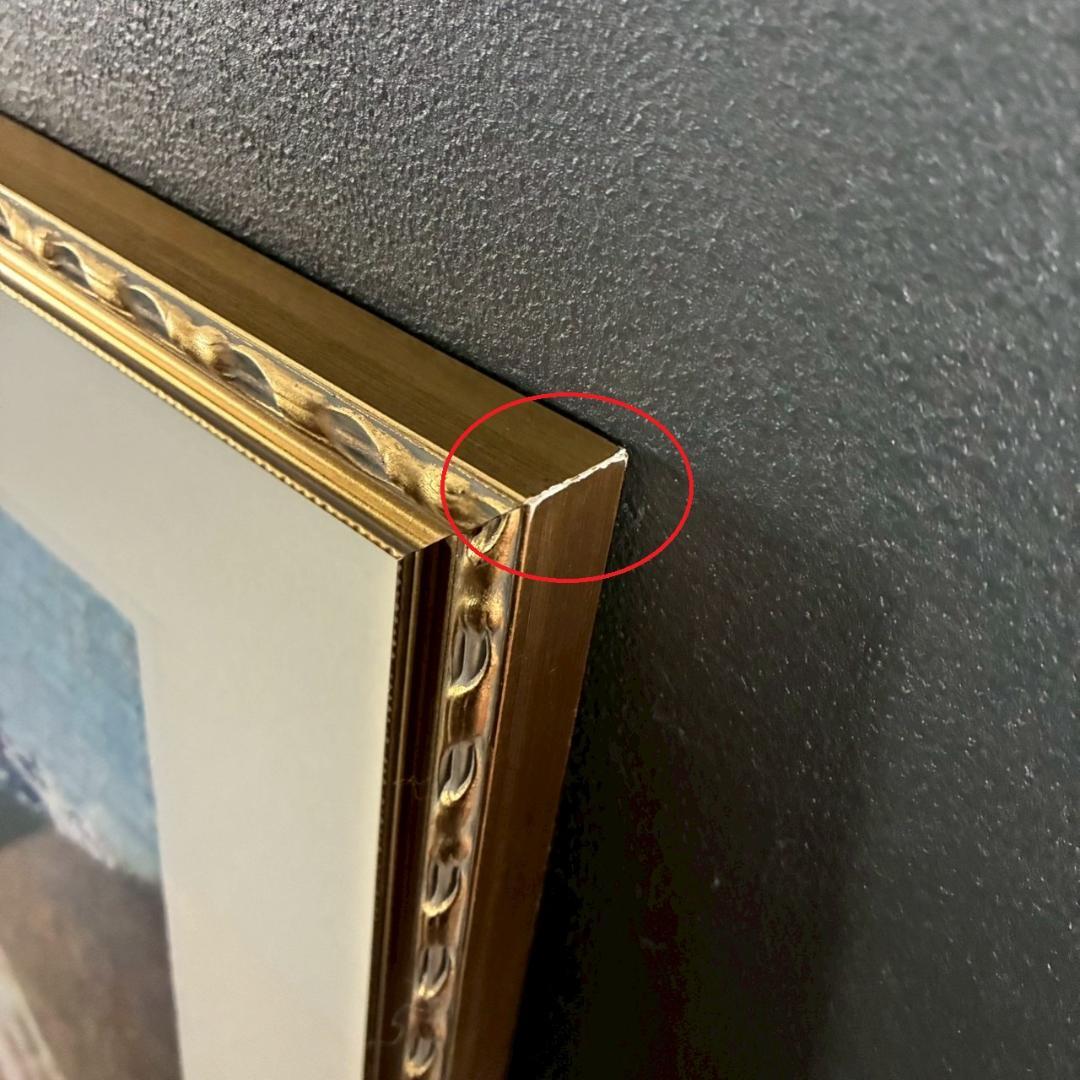 美品 山下清「スイスの町」リトグラフ 印章有 あずま工芸 裸の大将 お洒落な額装