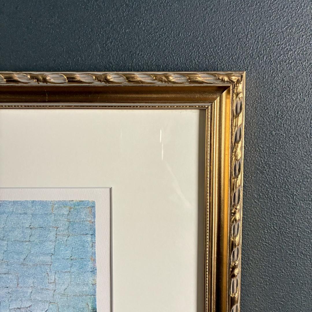 美品 山下清「スイスの町」リトグラフ 印章有 あずま工芸 裸の大将 お洒落な額装