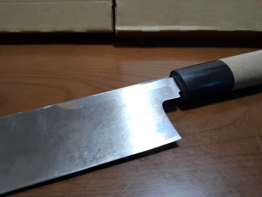 堺 刀司　菜切り包丁　全長31.7cm 刃渡り17cm 厚み 5mm 木柄