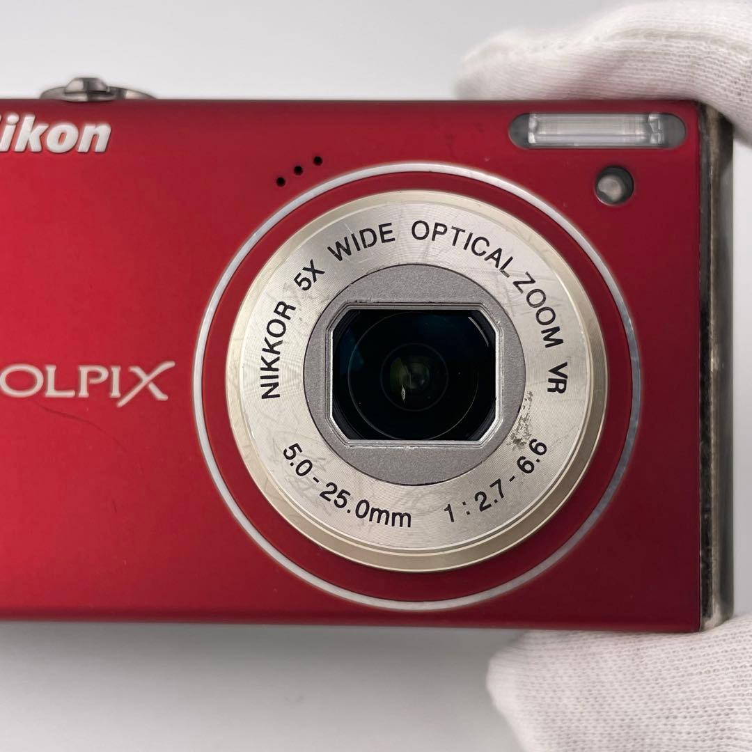 実写良⭕️【動作確認済】Nikon COOLPIX S640　レッド　デジカメ