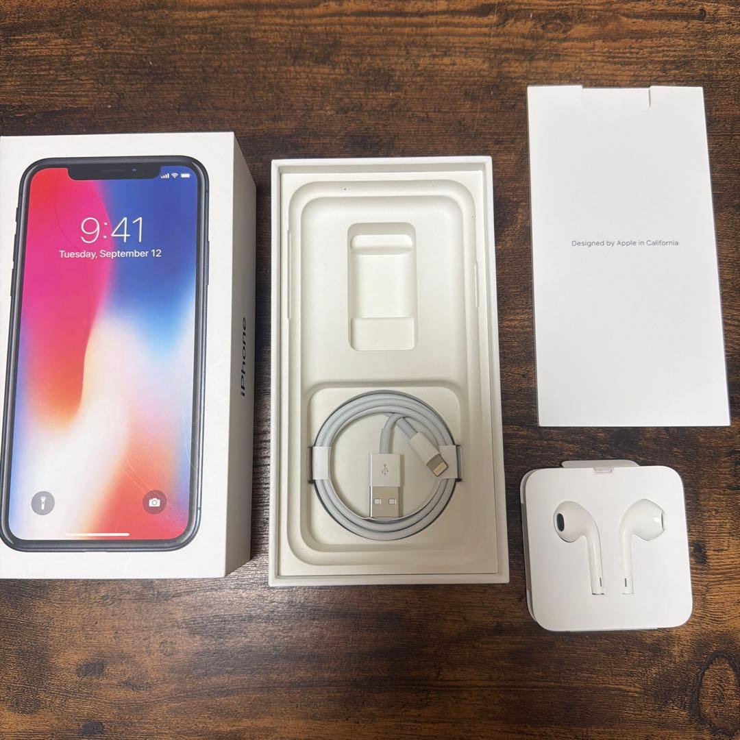 iPhoneX 256GB SIMフリー 美品 バッテリー81% 付属品あり