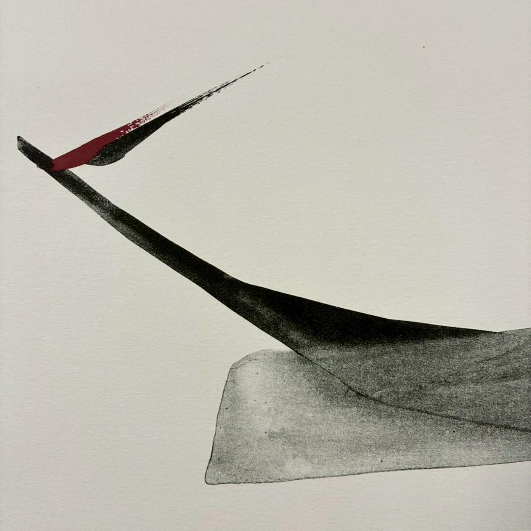 篠田桃紅「Blessing E」リトグラフに手彩色 直筆サイン入 前衛美術 書家