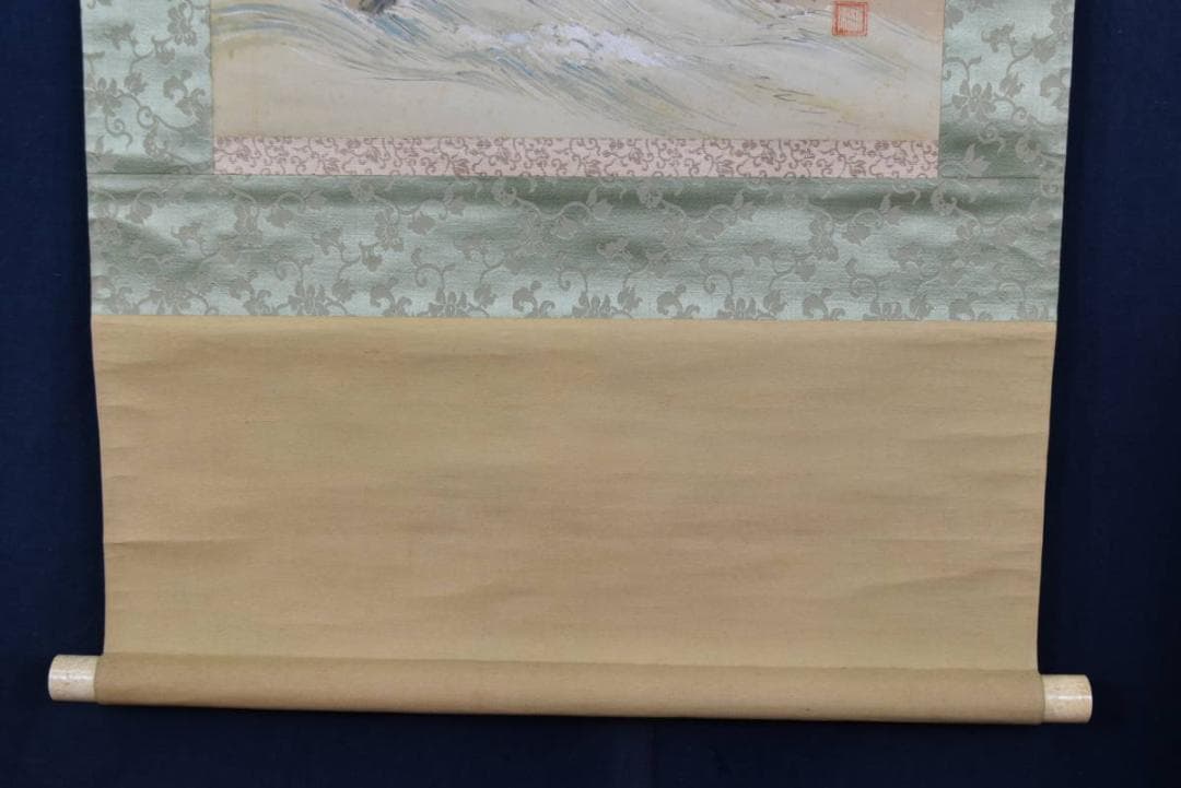 作者不詳/雪中水車小屋図/掛軸/名家伝来/AA-757