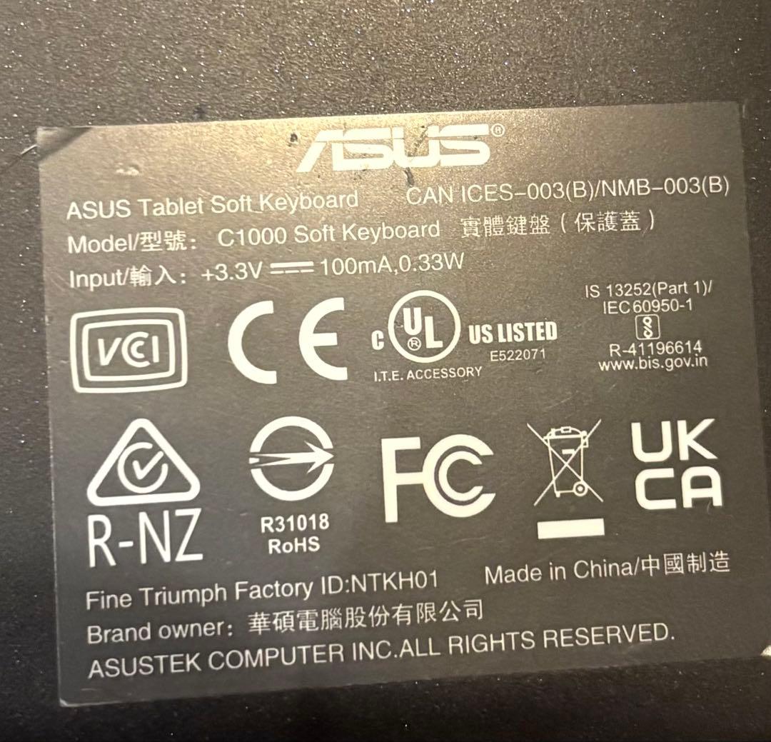 ASUS Chromebook本体 Detachable CZ1 10,1インチ