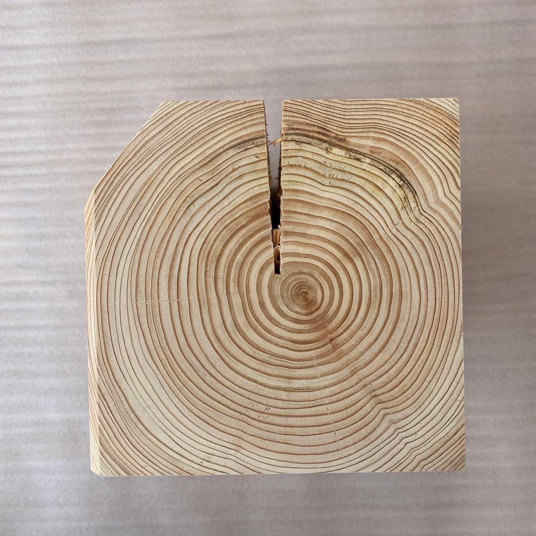 ひのきの直方体 オブジェ アクセサリー置き ディスプレイ 椅子 スツール高級感