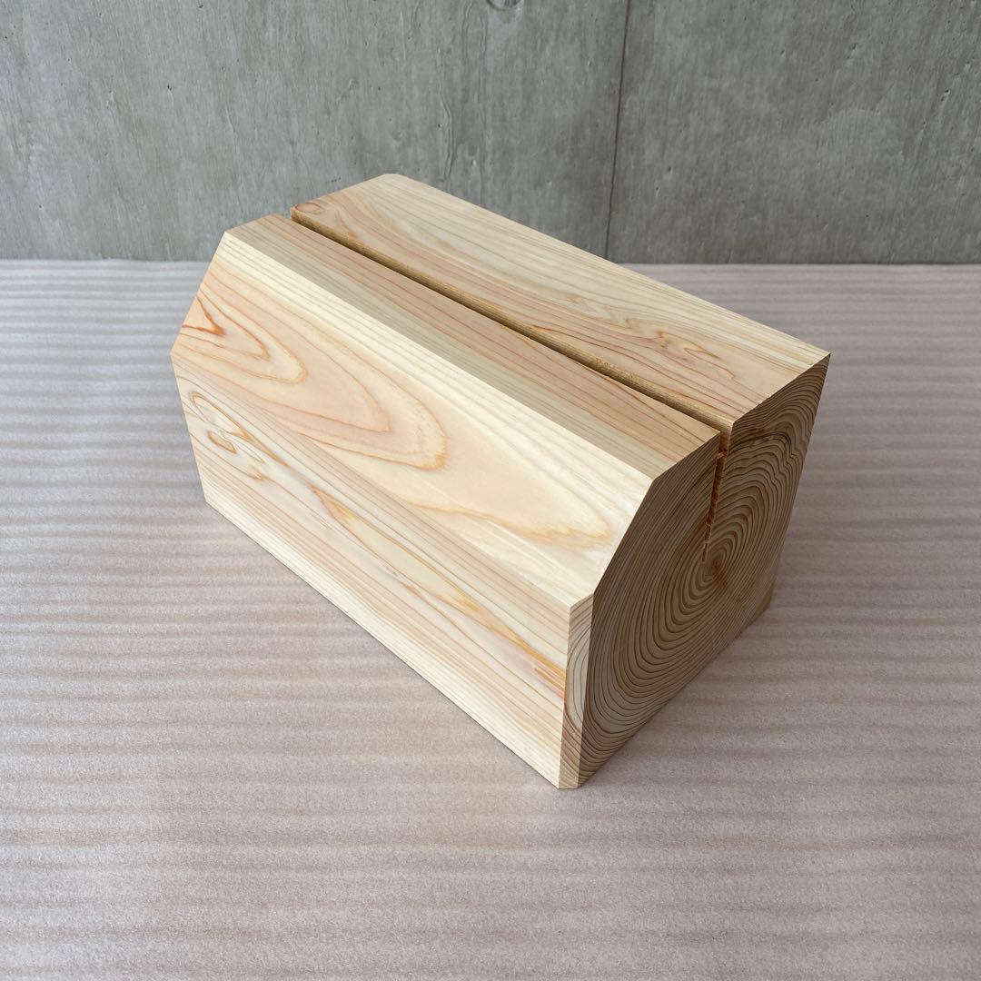 ひのきの直方体 オブジェ アクセサリー置き ディスプレイ 椅子 スツール高級感