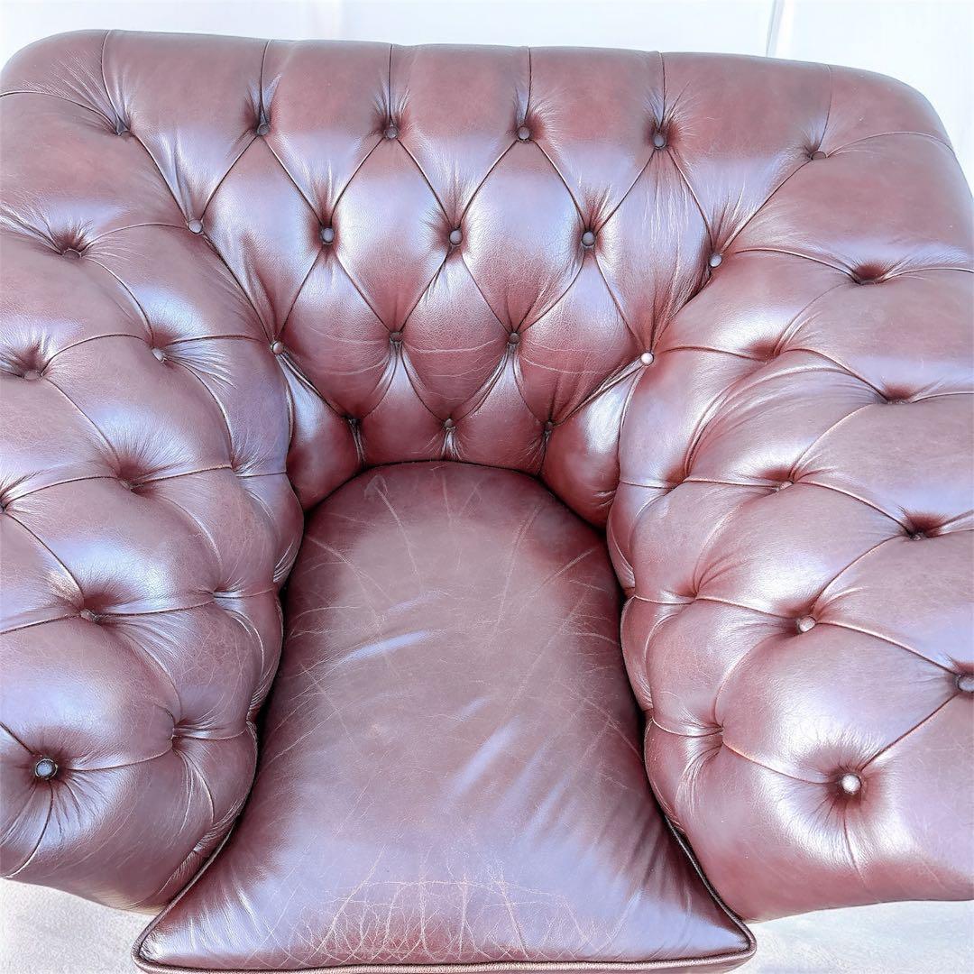 2★送料込み★チェスターフィールドソファ 一人掛け【神奈川県厚木市引取可】