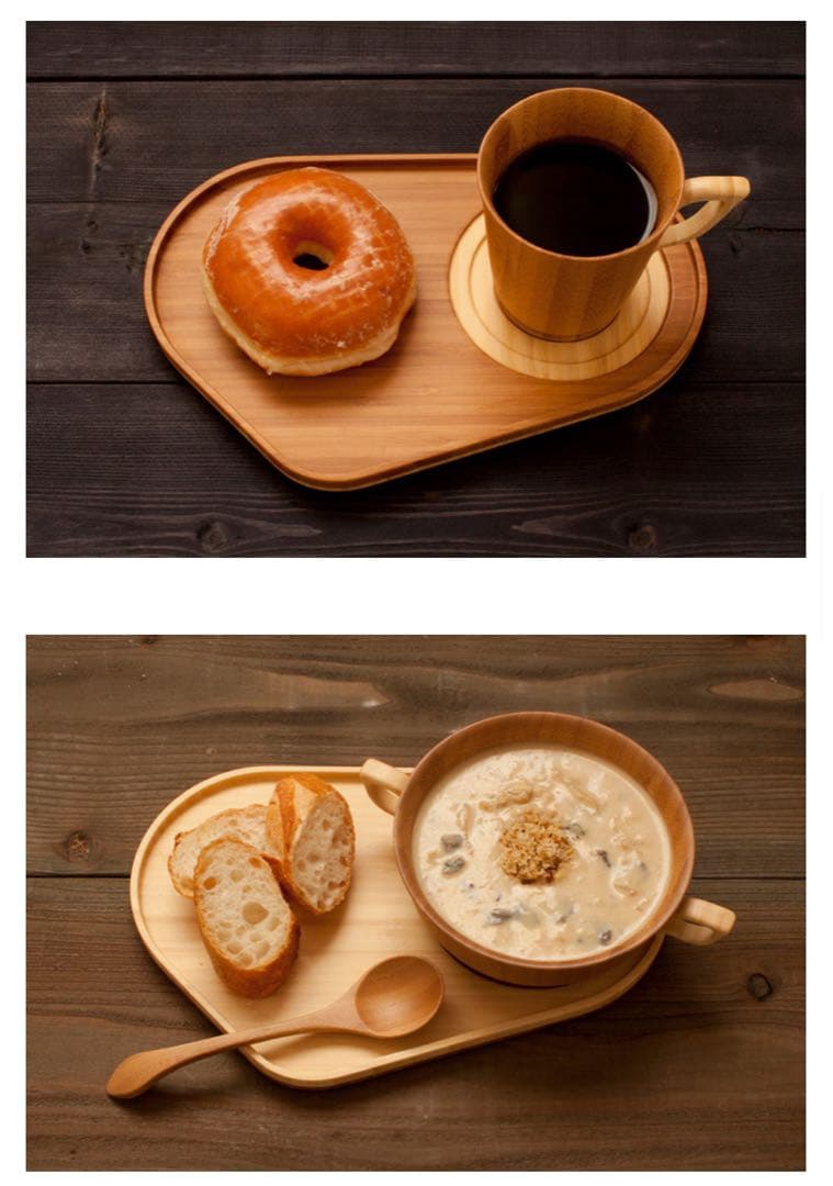 ET 竹製 トレイ2枚セット　ギフトボックス付き