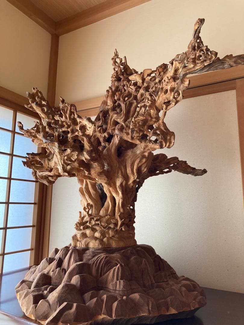 希少　インドネシア　木彫り　置物 オブジェ 骨董　芸術　芸術