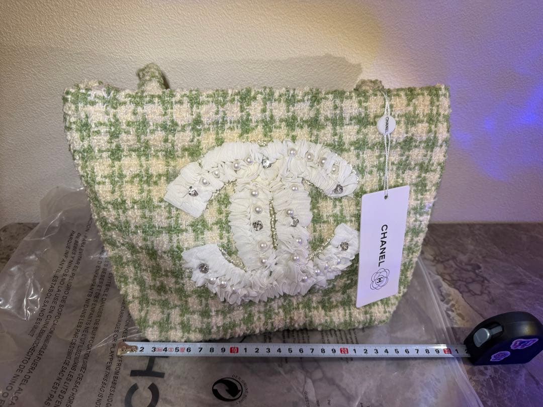 CHANEL VIPノベルティ ツイード ココマーク パール ラインストーン