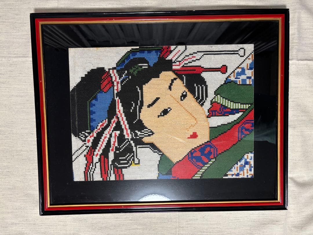 美人画クロス刺繍画