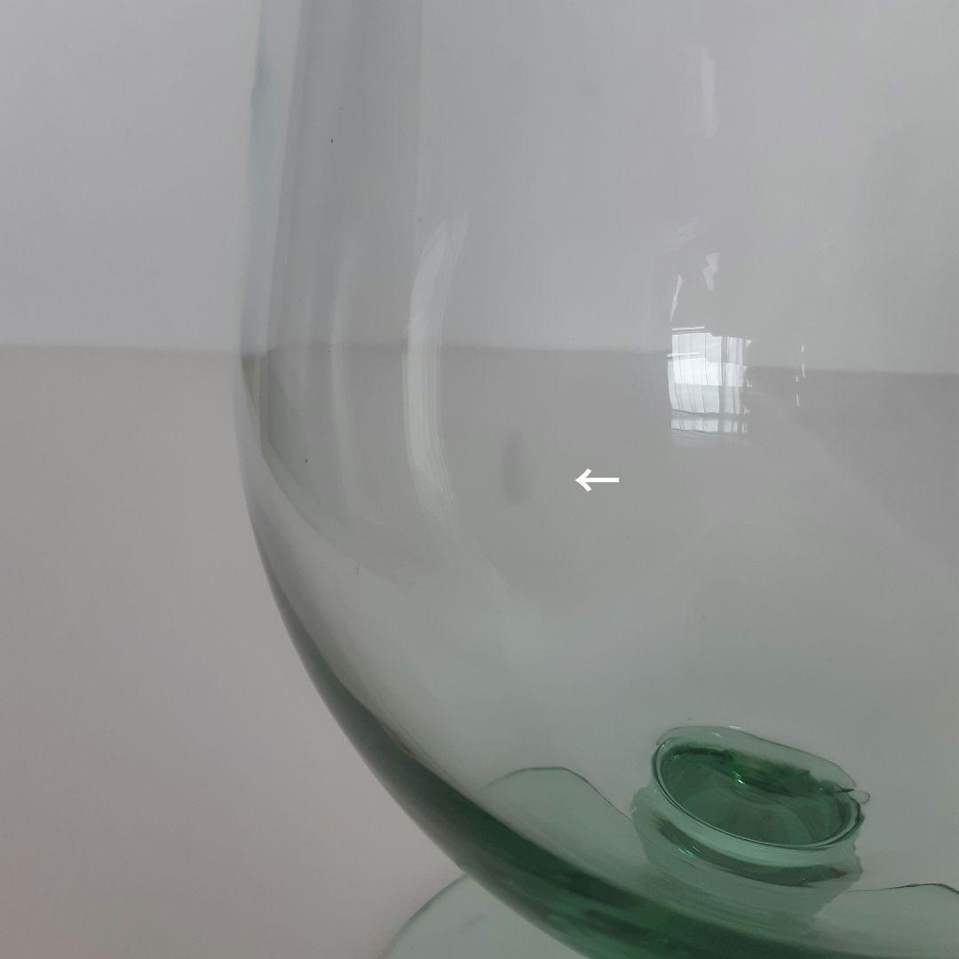 ガラスフラワーベース 花瓶 スペイン製　大きなグラス風　高さ36cm　透明緑系