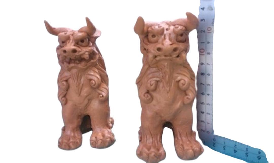 置物 つのあり シーサー 14cm