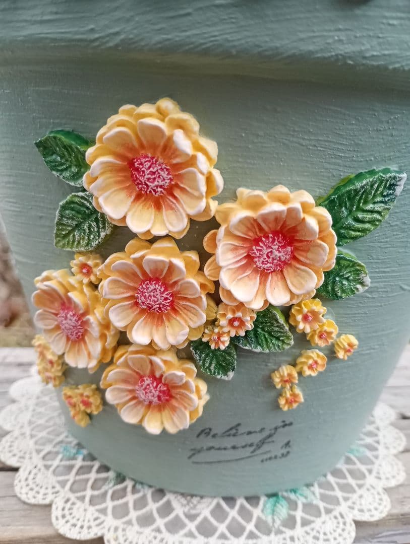 yukollection 7号鉢♡リメ鉢♡リメイク鉢♡ハンドメイド