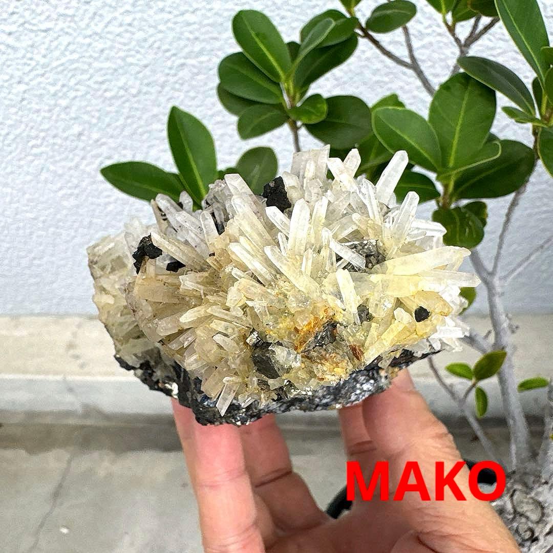 M1782☆パイライト共生水晶クラスター1.1Kg☆尾太鉱山産☆N50803