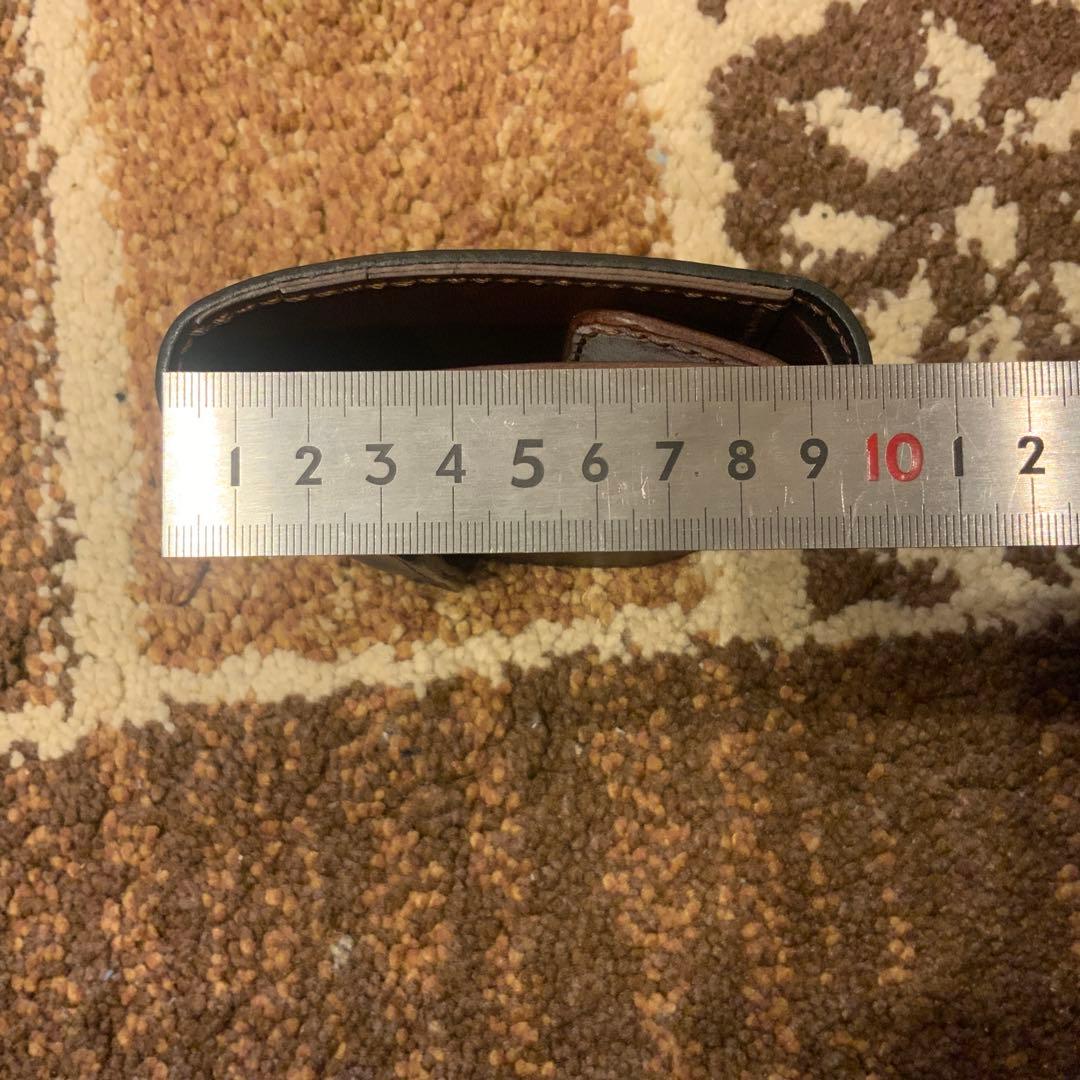 未使用 黒とブラウンの三つ折り財布 ハンドメイド 本革