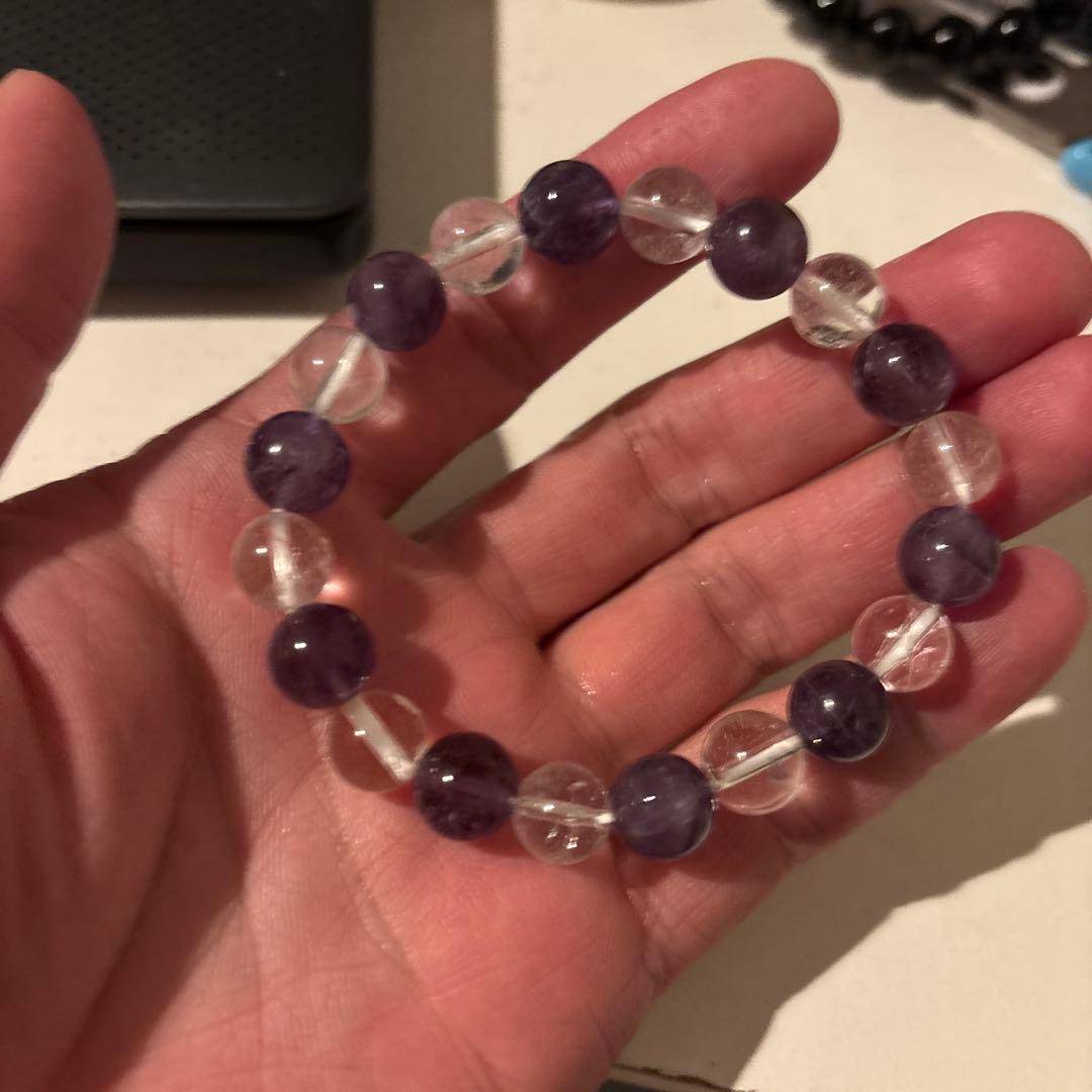 アメジストとガーネッシュヒマール水晶！綺麗！浄化！