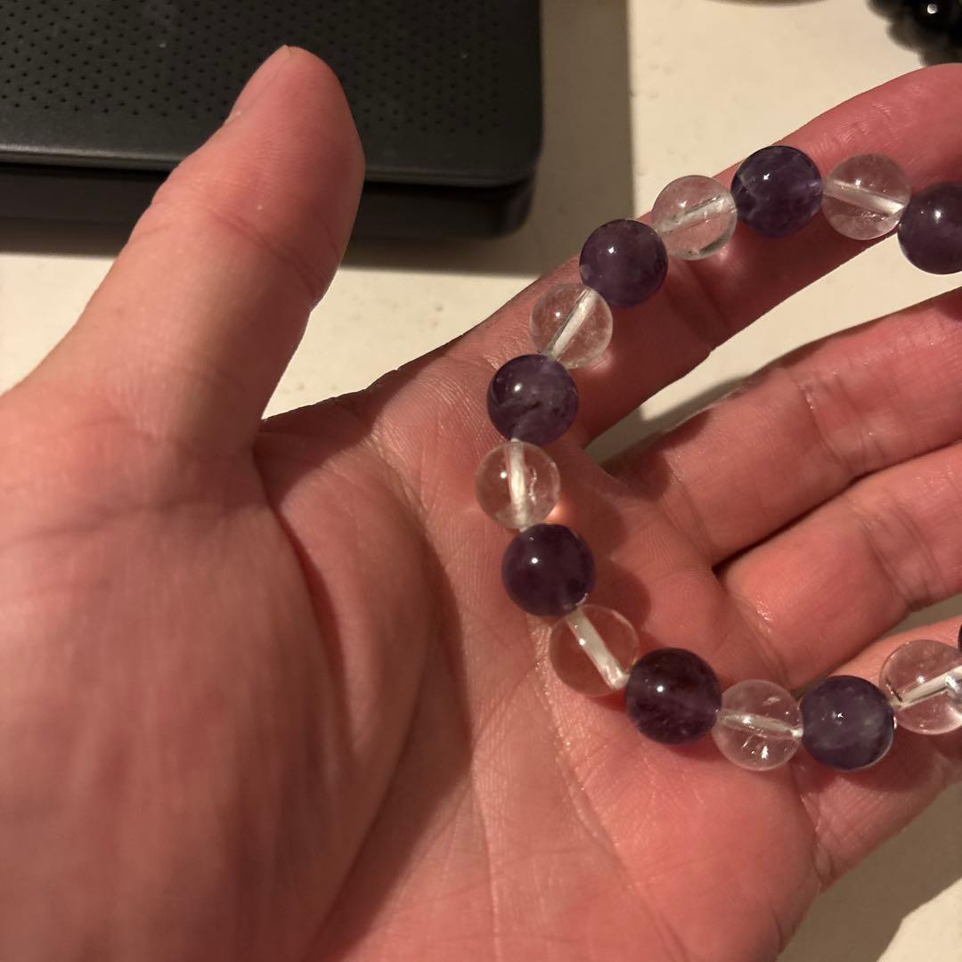 アメジストとガーネッシュヒマール水晶！綺麗！浄化！
