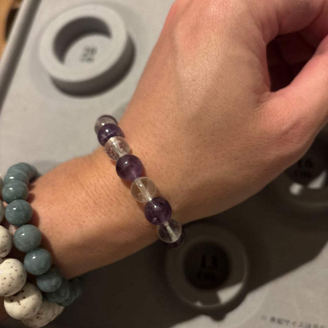 アメジストとガーネッシュヒマール水晶！綺麗！浄化！