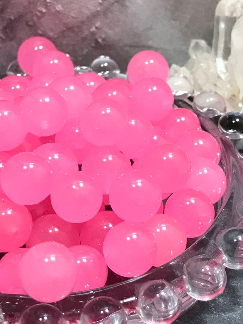 《SHOP》10mm玉【ピンクジェイド】1mm穴パーツ100個