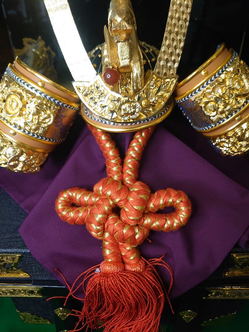 五月人形  正絹威 兜  秀月作 美品