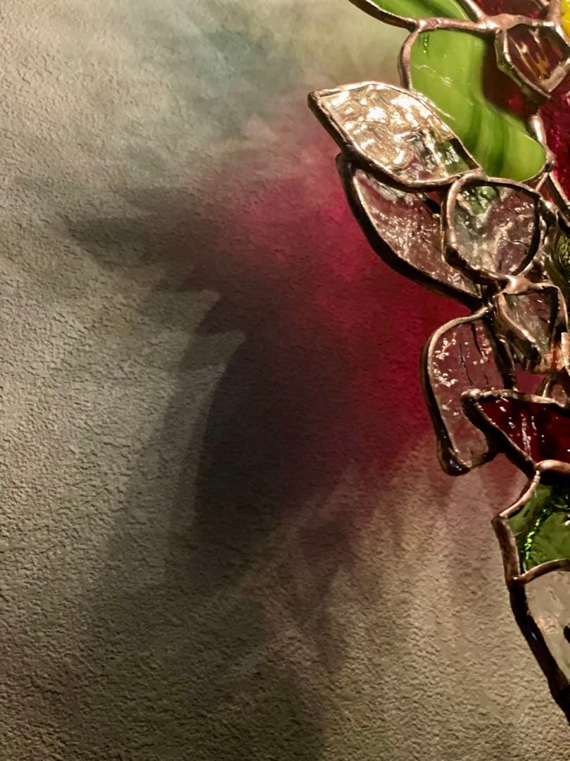 受注作品　ステンドグラス　クリスマス　リース