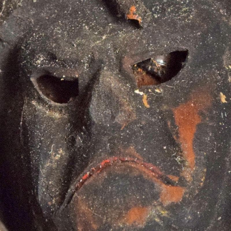 仏教美術　玉眼入　木彫　攝刕能勢妙見山像　仏像　置物　厨子付　V　R9559