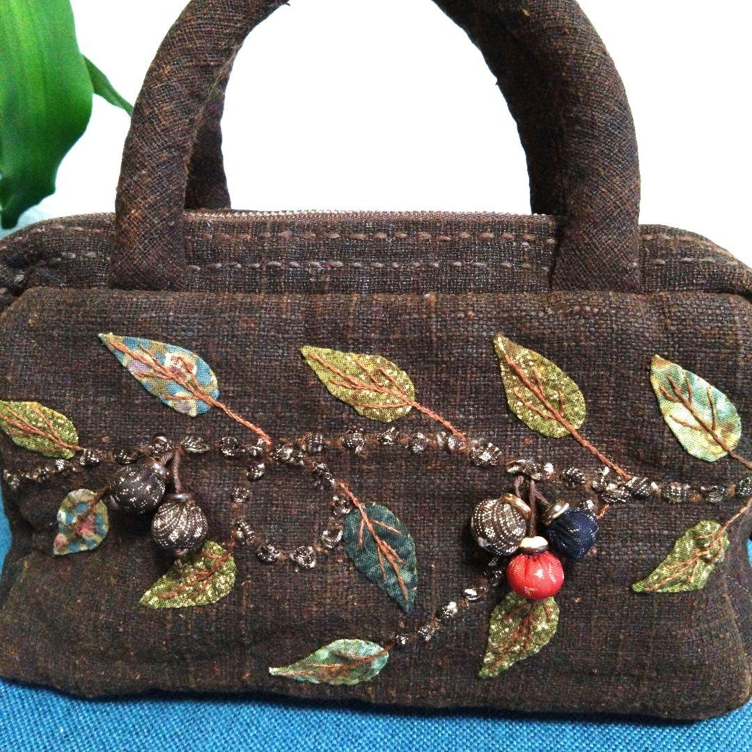 【新品未使用】パッチワークデザイン ハンドバッグ　ハンドメイド